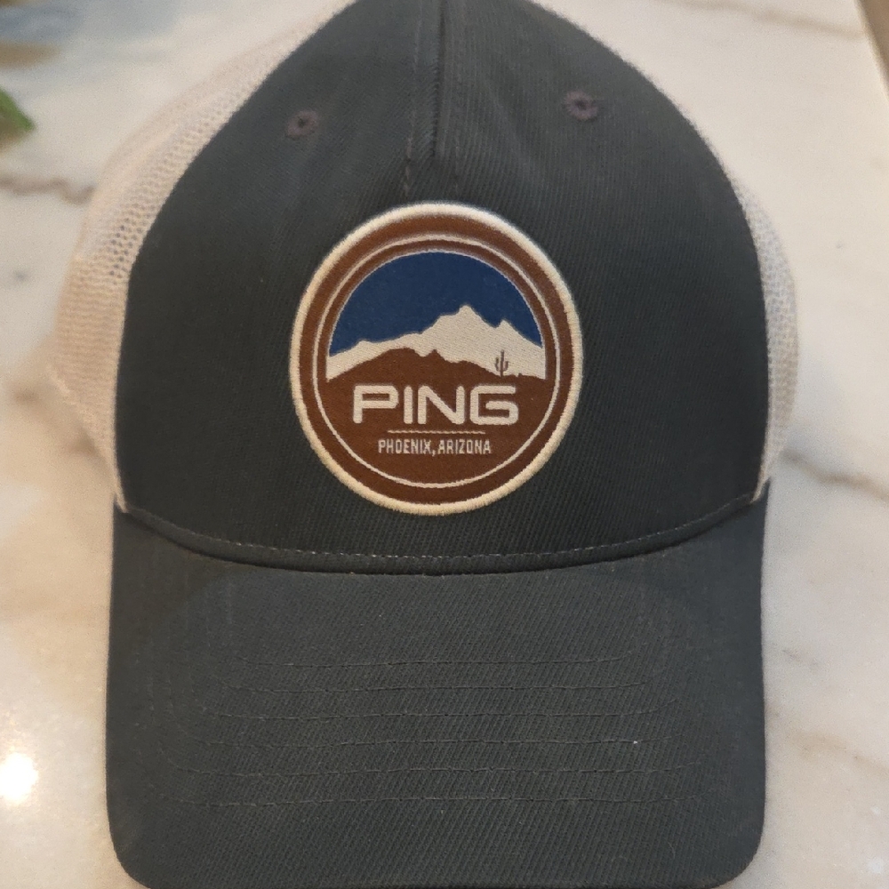 Ping Men's Black and White Mesh Cap